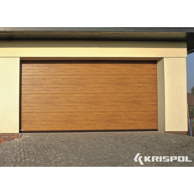 Ciepła brama garażowa Krispol 3000x2250 ZŁOTY DĄB / 60mm Ciepła brama garażowa Krispol 3000x2250 ZŁOTY DĄB / 60mm