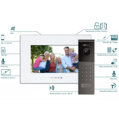 Videodomofon WIFI VIDOS X zestaw kamera S12D / monitor M10W-X Videodomofon WIFI VIDOS X zestaw kamera S12D / monitor M10W-X