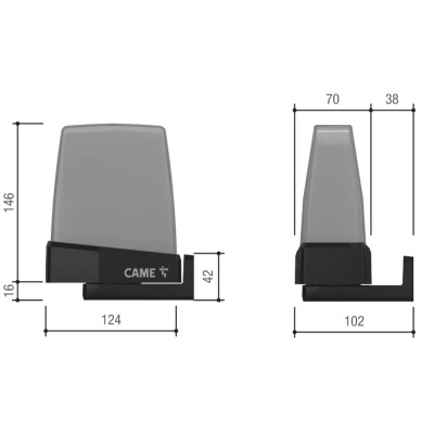 Lampa CAME KRX UNIWERSALNA 24-230V + antena 433 / 868 Lampa CAME KRX UNIWERSALNA 24-230V + antena 433 / 868